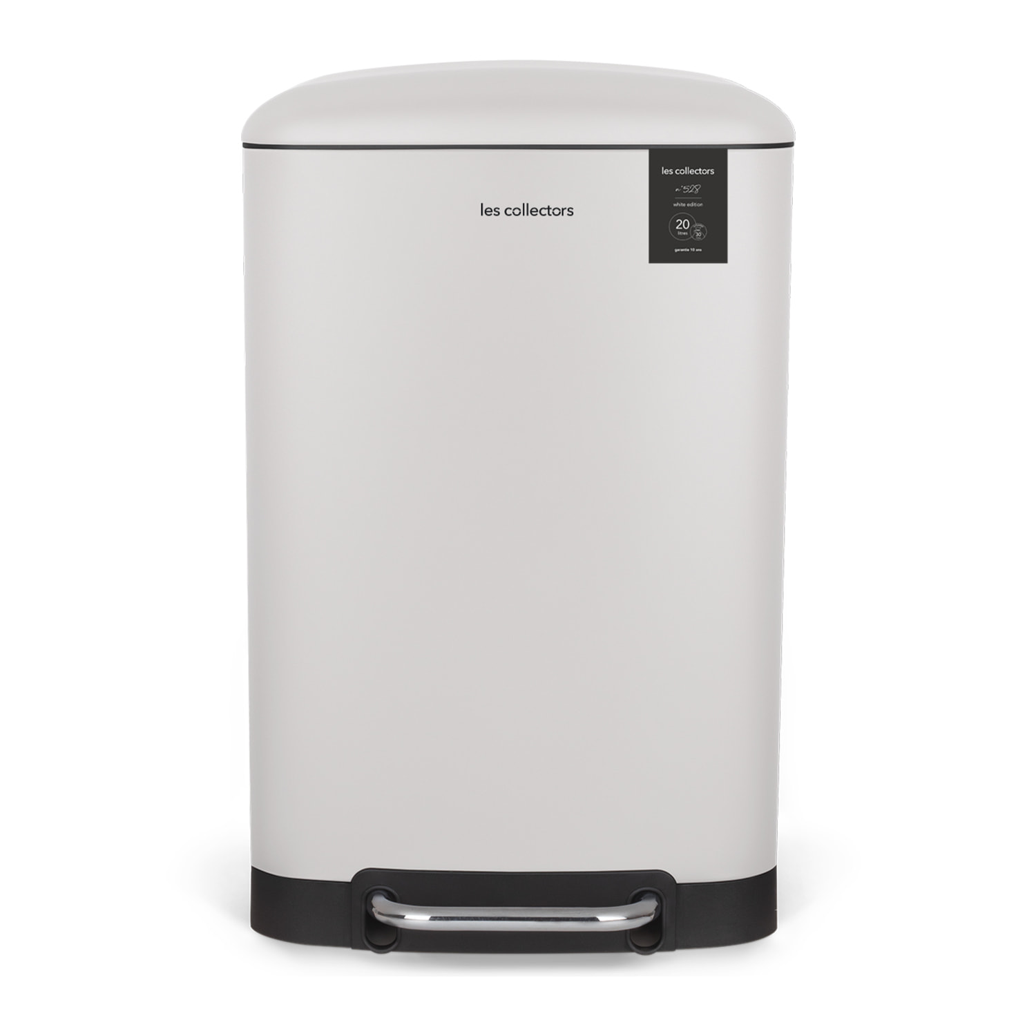 Papelera de cocina con pedal de acero inoxidable Nº 528 Les Collectors (20L- cubo interior extraíble- color blanco)