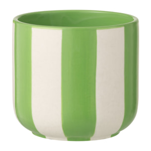 J-Line Cachepot Ligné - céramique - vert/blanc - large