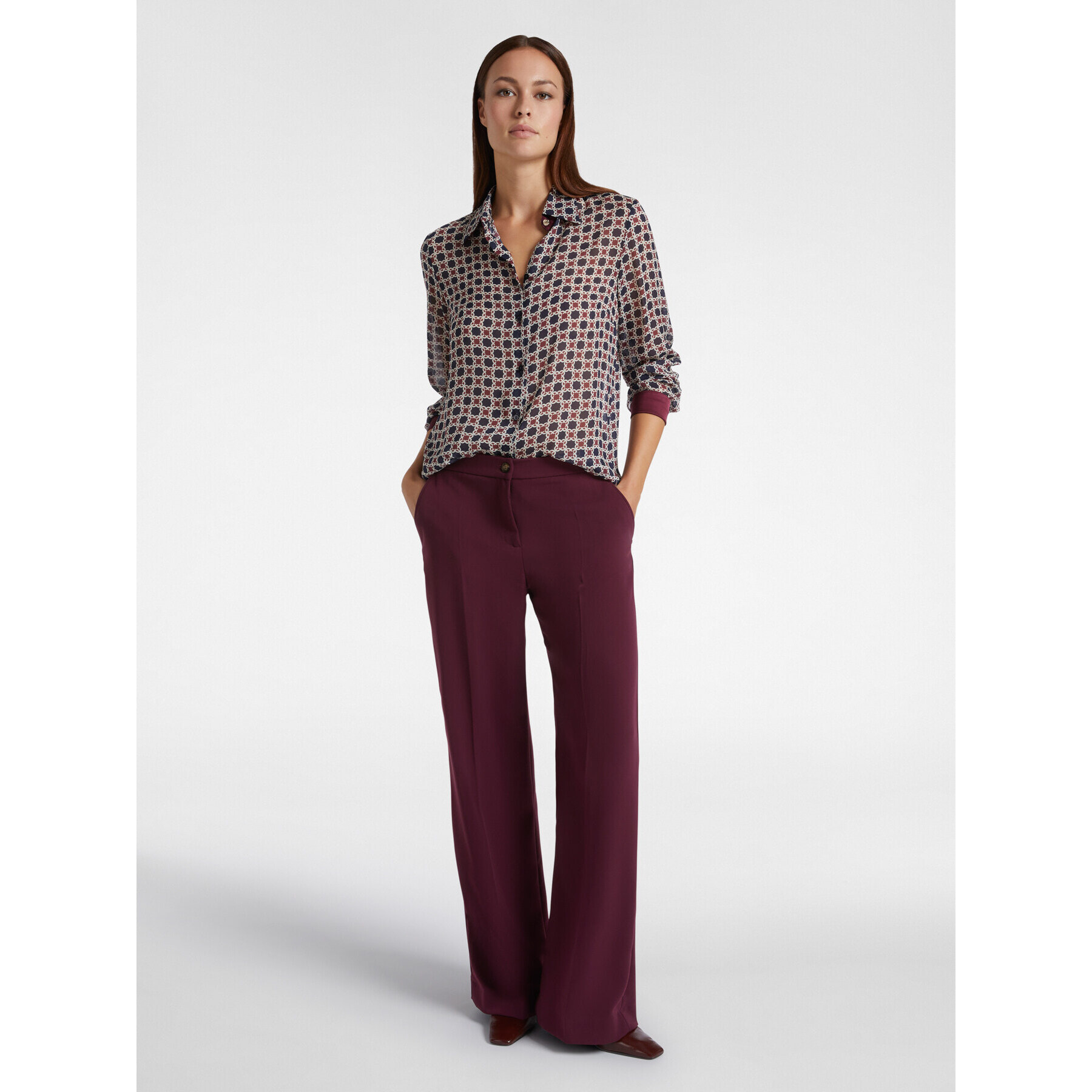 Elena Mirò - Camisa monograma - Burgundy