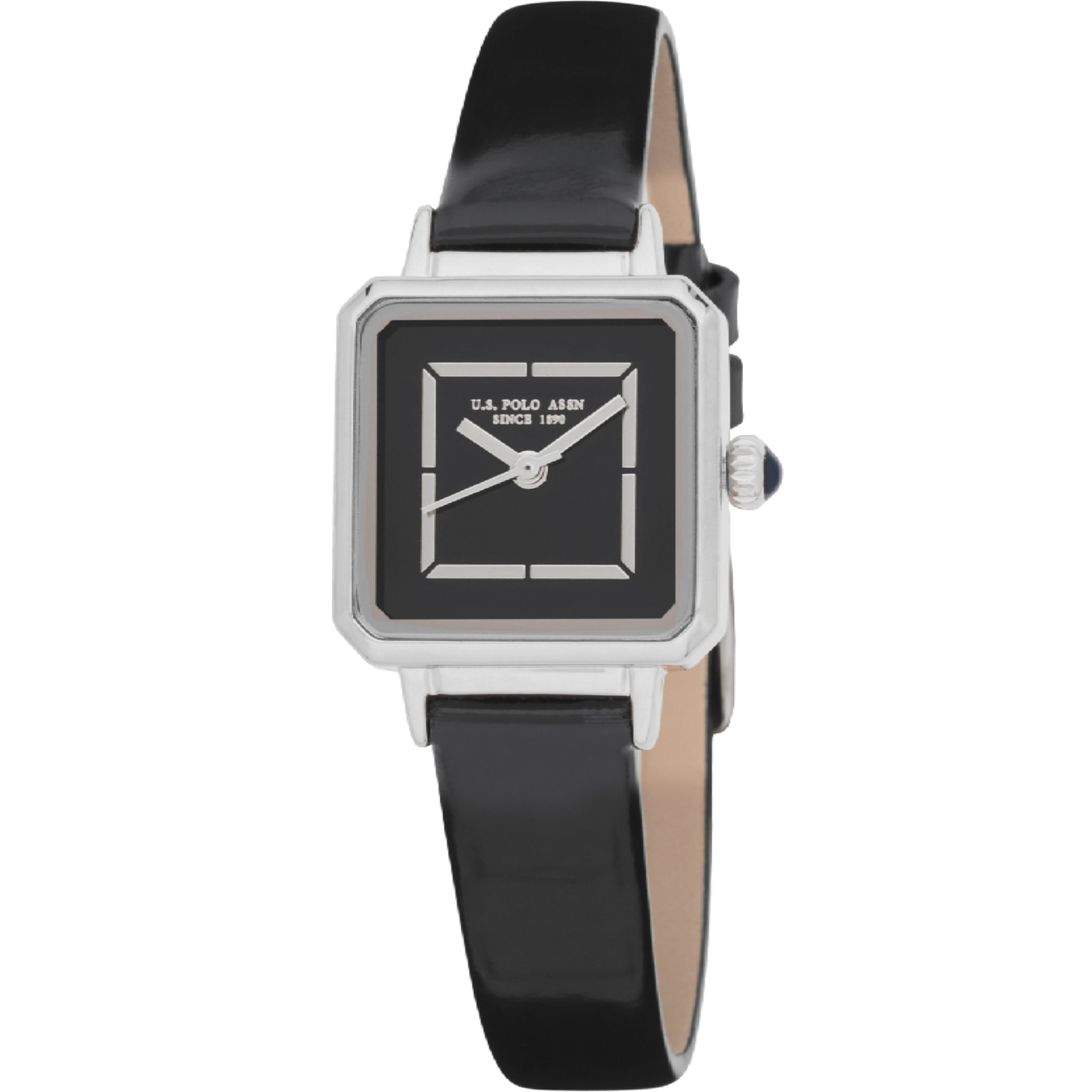 Orologio U.S. Polo Assn. in pelle nera