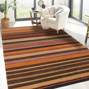 Tapis salon et chambre fait main en laine motif géométrique KAHA