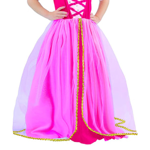 Principessa Fucsia Costume Carnevale con Coroncina Travestimento Bambina