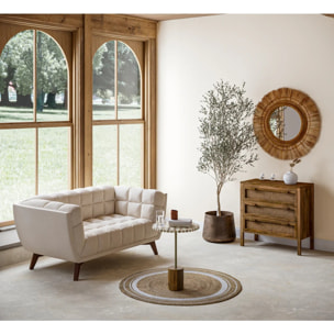 Table d'appoint ronde en bois de manguier et résine  D45 cm - Slimi