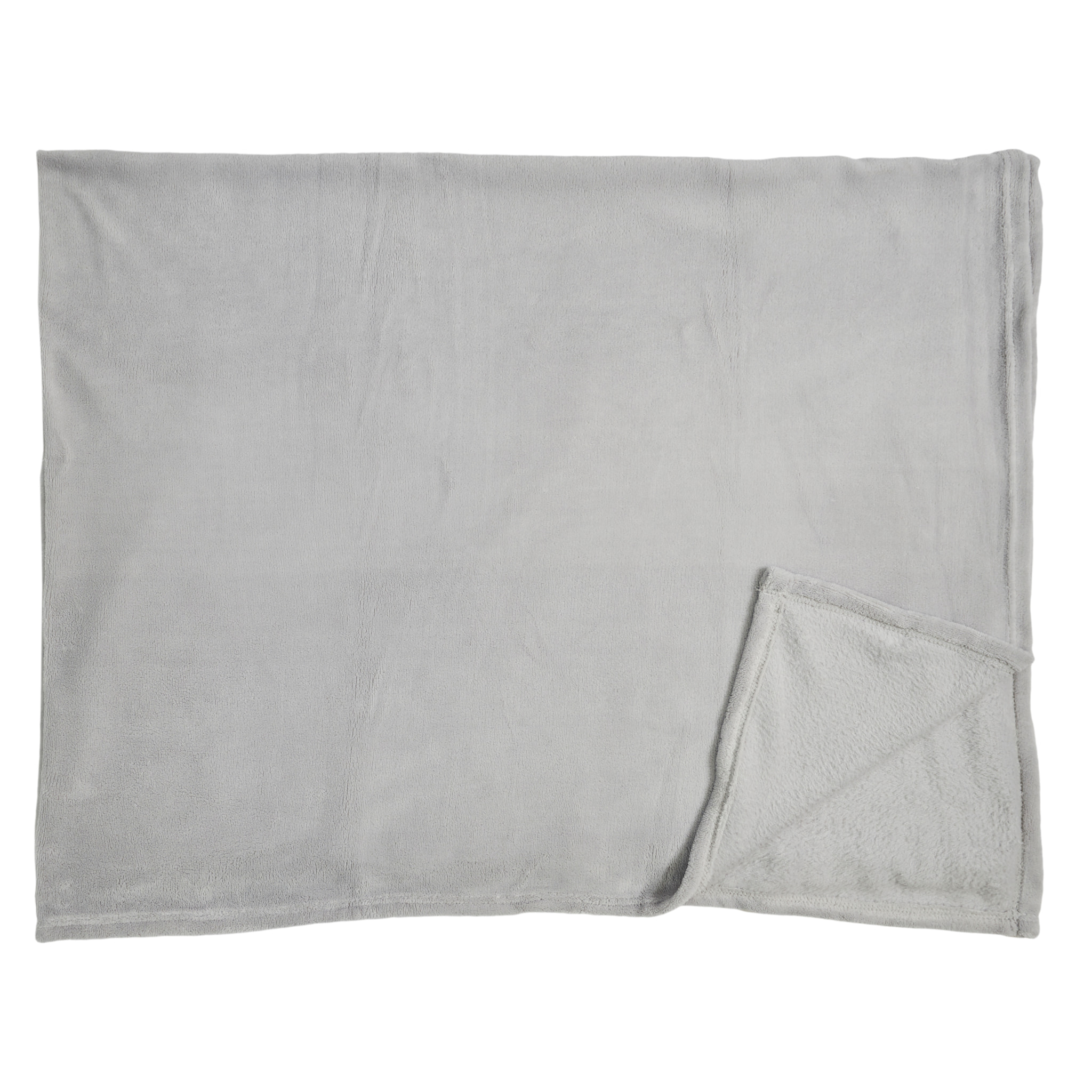 Plaid - HOME DECO FACTORY - Microfibre - Effet Sherpa - Gris