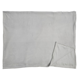 Plaid - HOME DECO FACTORY - Microfibre - Effet Sherpa - Gris