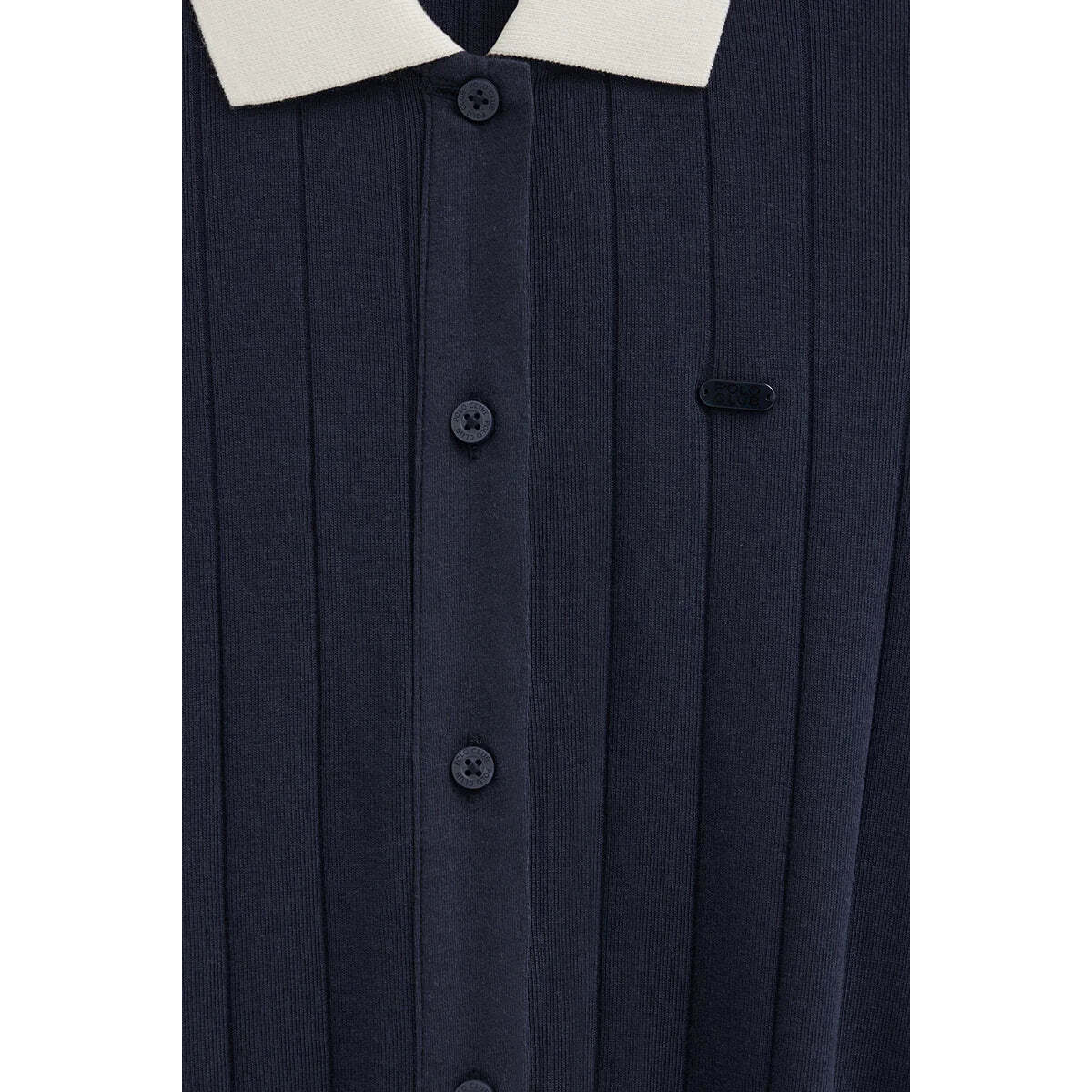 Vestido azul marino de canalé con lazada Polo Club
