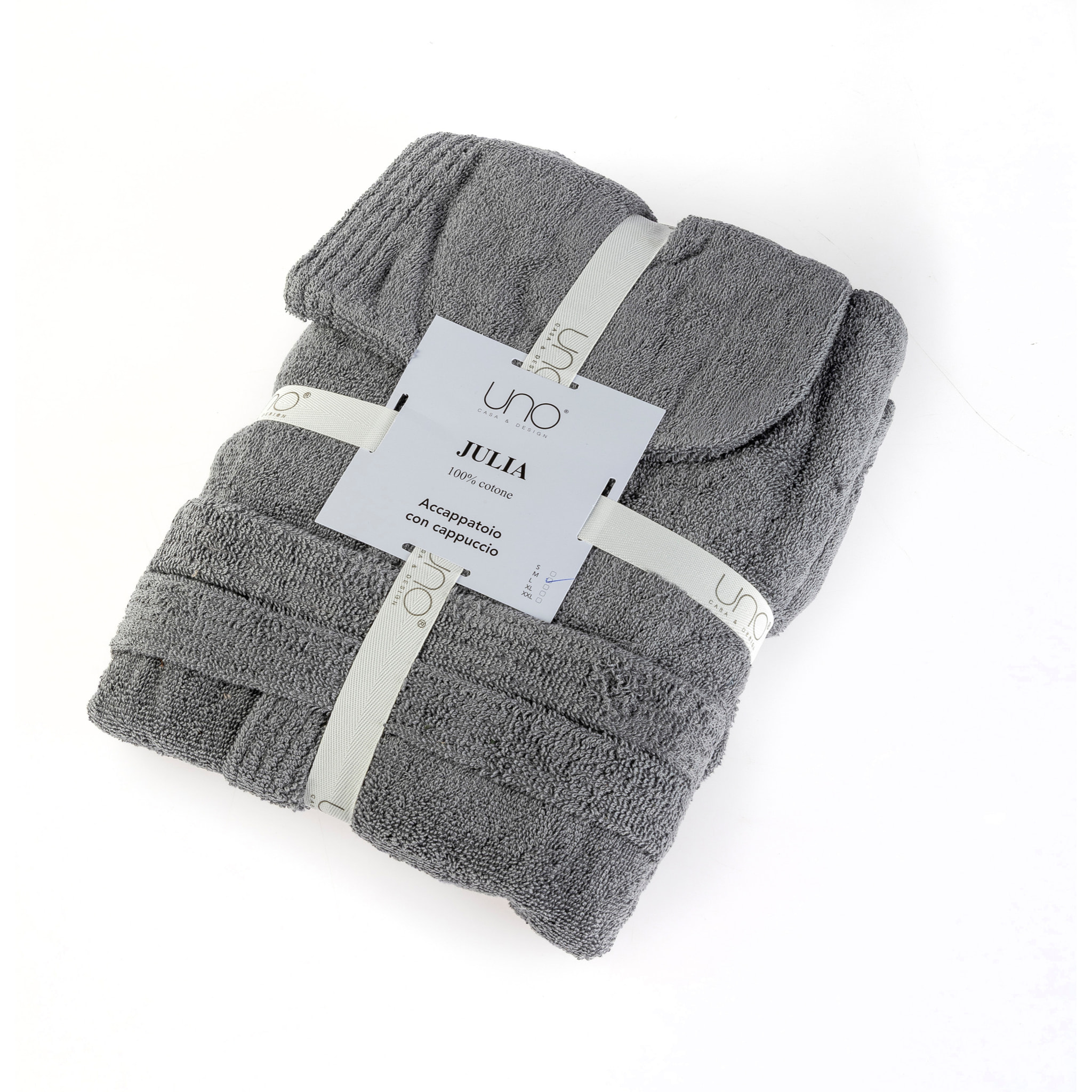 UNO CASA DESIGN Accappatoio con Cappuccio Julia in Spugna di Puro Cotone 400 gr