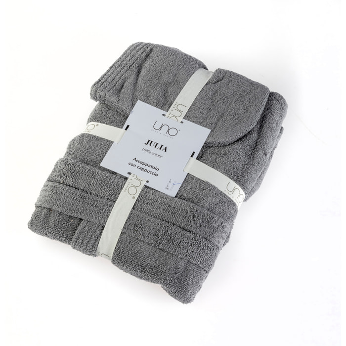 UNO CASA DESIGN Accappatoio con Cappuccio Julia in Spugna di Puro Cotone 400 gr