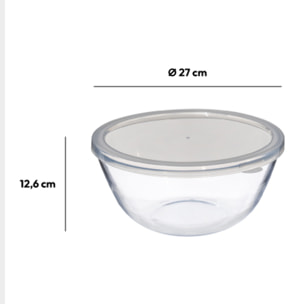Bol à mixer 4,4L avec couvercle en verre