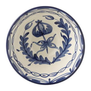 J-Line bol Granada High - céramique - blanc/bleu - medium - Ø 22 cm