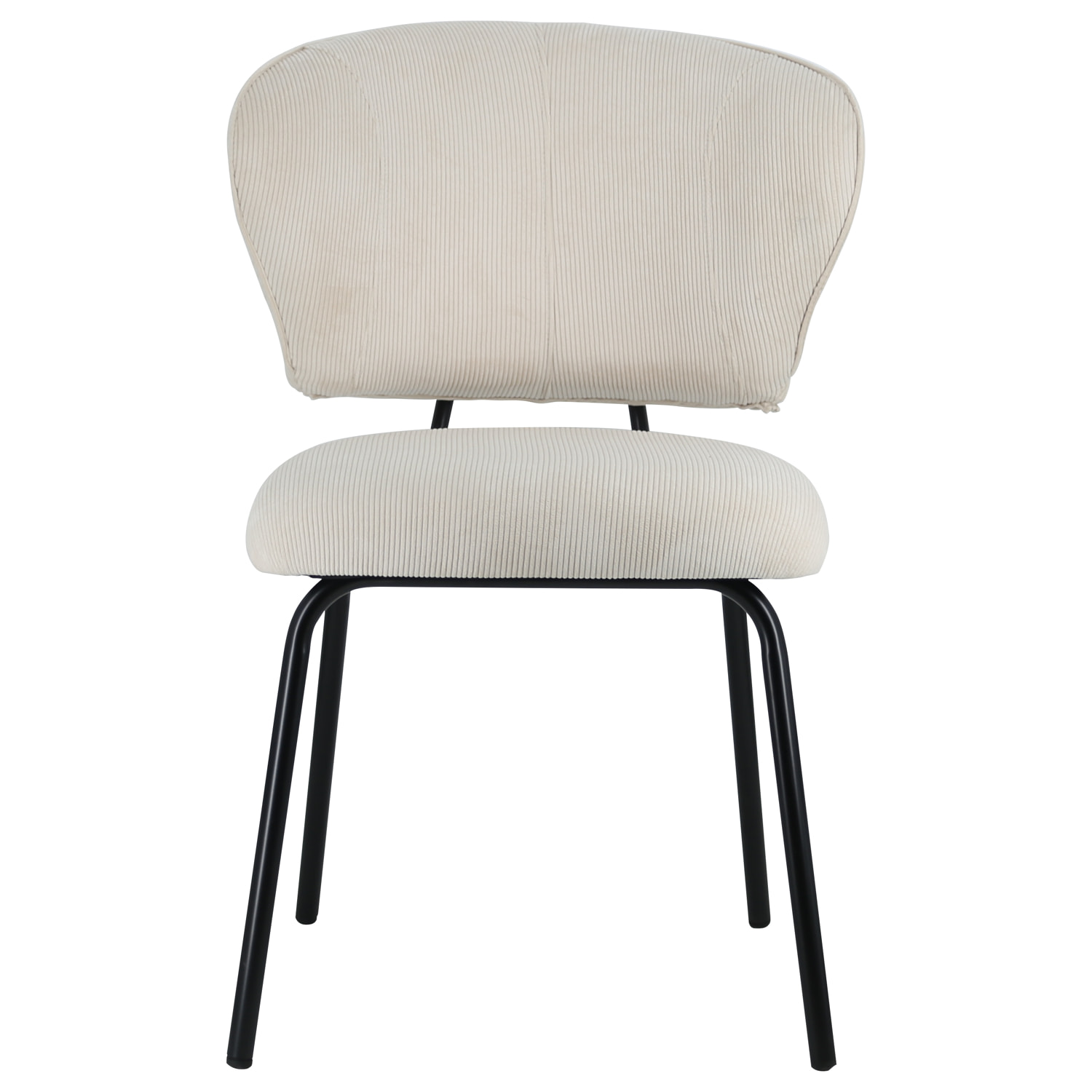 Lot de 2 chaises en velours côtelé beige NILSA