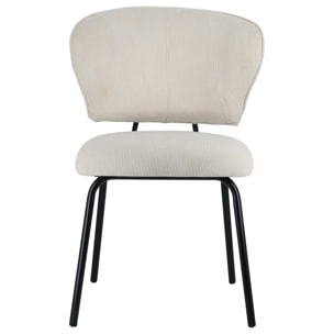 Lot de 2 chaises en velours côtelé beige NILSA