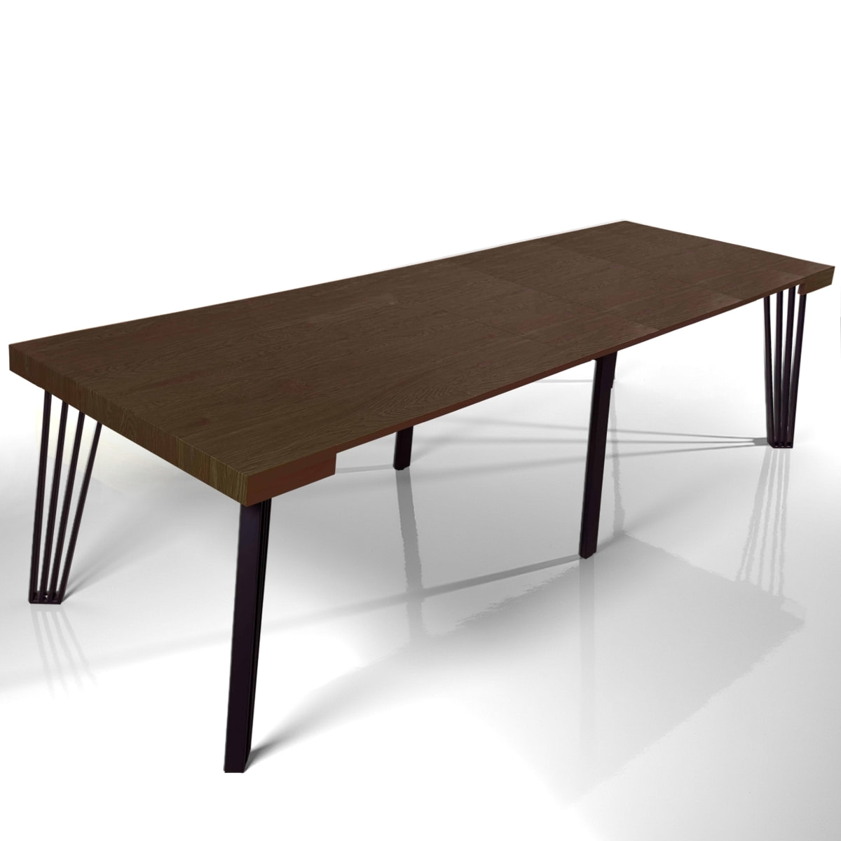 Console extensible Tomasucci EDNA, en MDF finition noyer, 45 × 90 × 76 cm