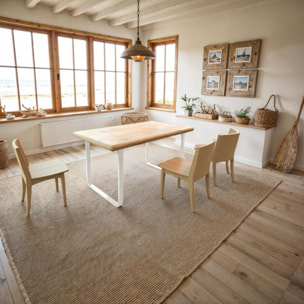 Mesa de comedor Haruna Blanco - Roble