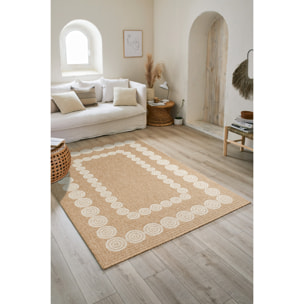 Nature - tapis effet jute blanc