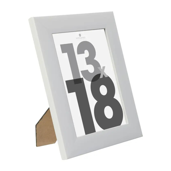 Cadre photo "Lise" - bois et verre - blanc - 13x18 cm