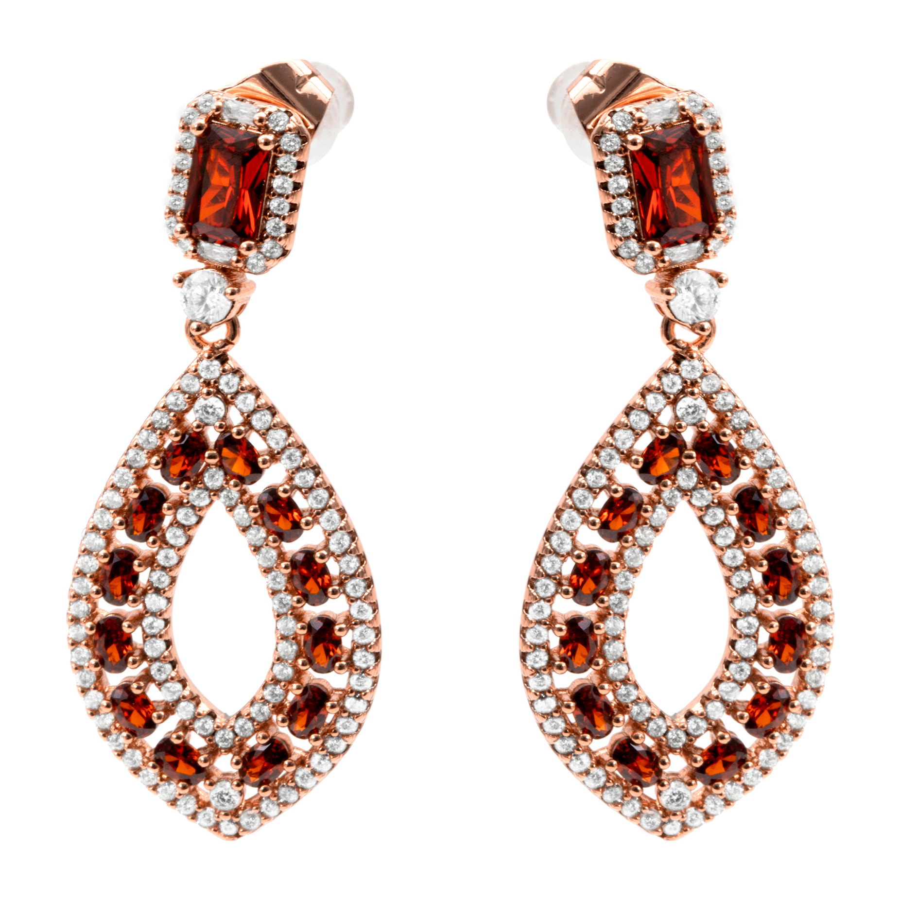 Pendientes Kuam acabado oro rosa 18k