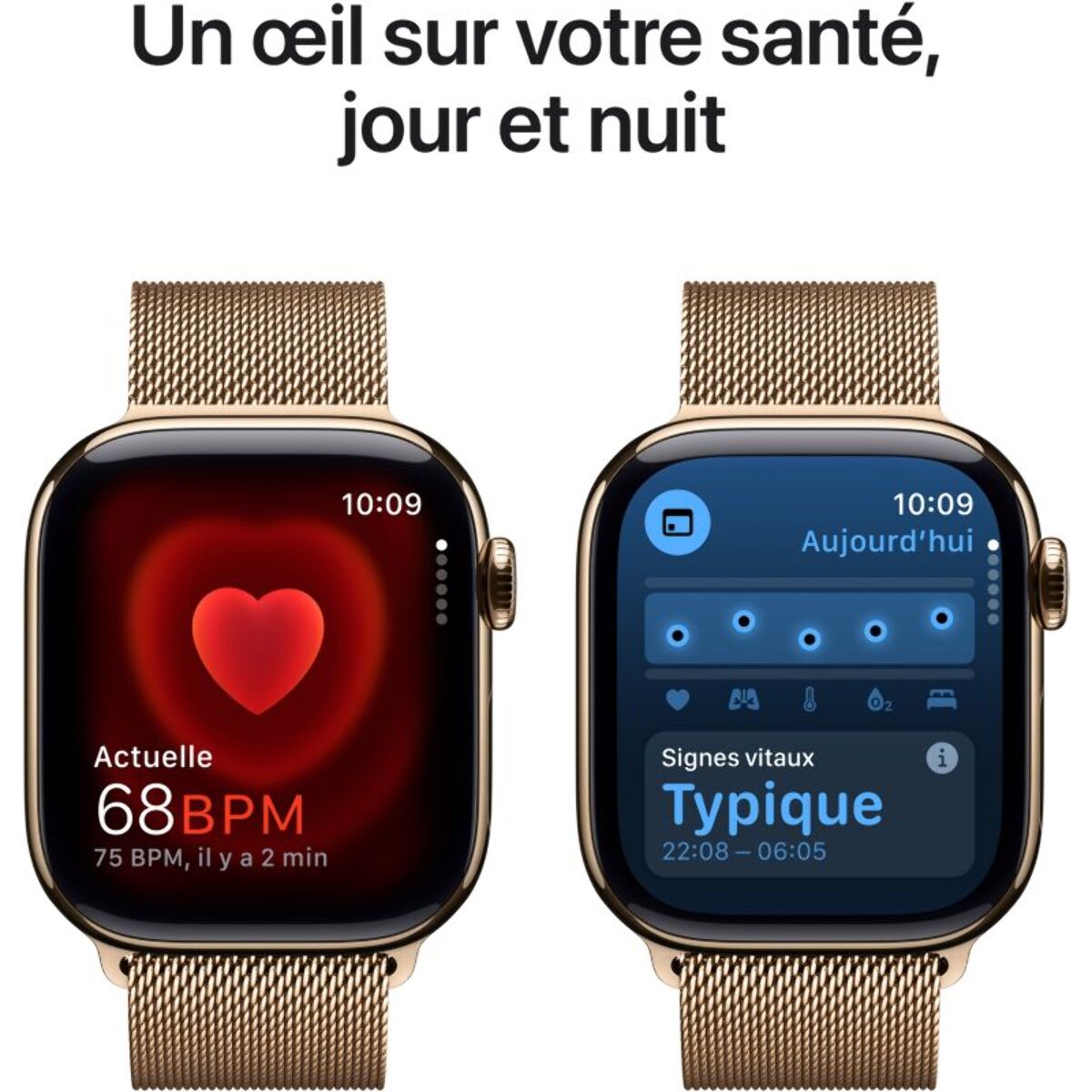 Montre connectée APPLE WATCH Serie 10 42mm Titane Or Loop Cellular