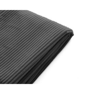 Housse en velours côtelé pour canapé Jake déhoussable d'angle droit 5 places - Gris foncé