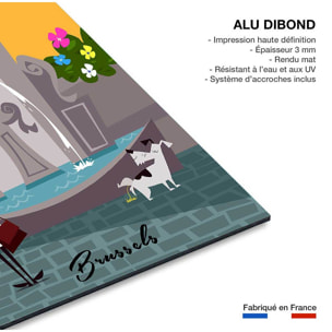 Tableau retro manneken pis à bruxelles Tableau alu Dibond