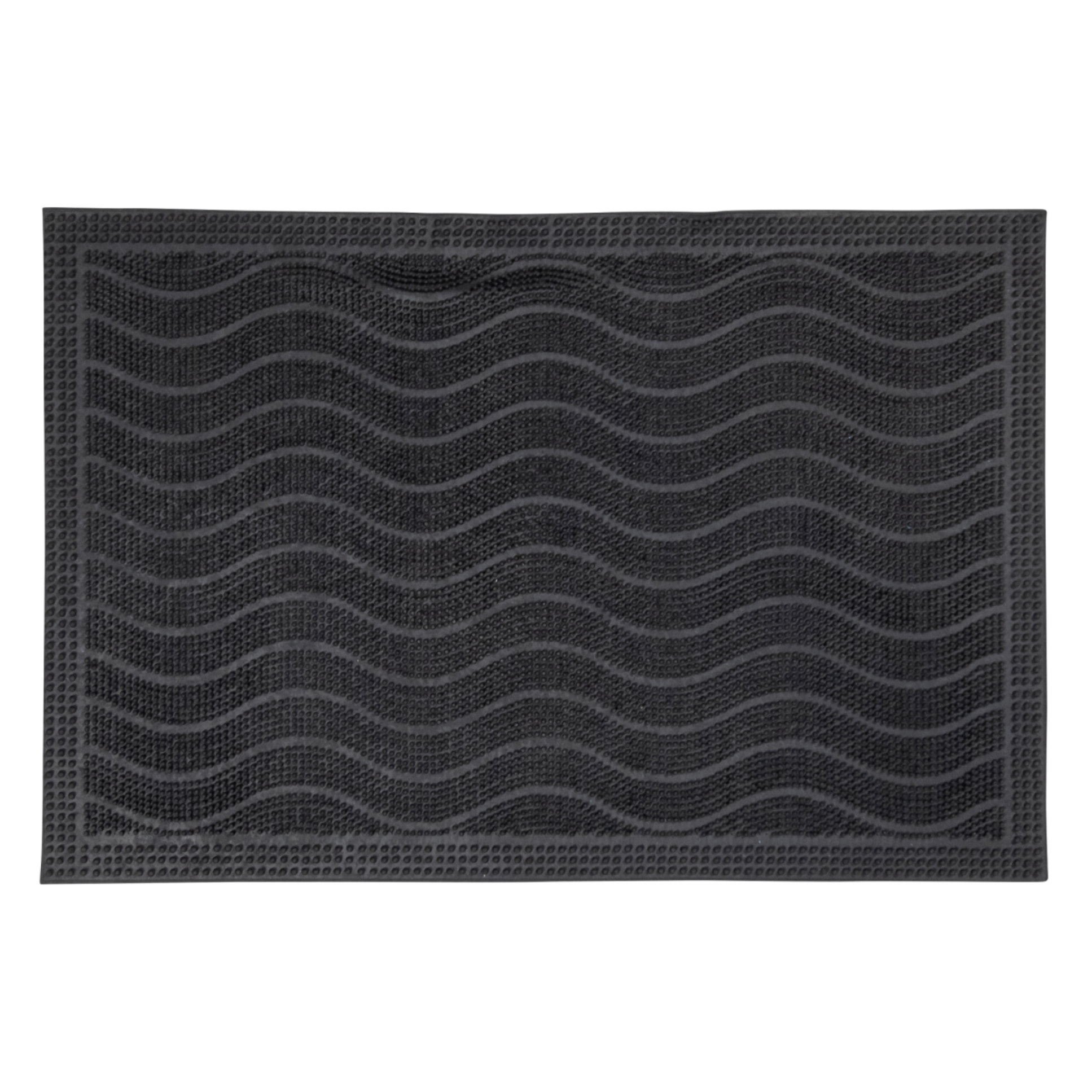 Paillasson géométrique en vagues, kilim tissé naturel, DUNE