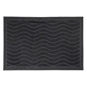 Paillasson géométrique en vagues, kilim tissé naturel, DUNE
