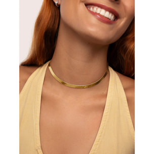 Collar Big Lisse Acero Baño Oro