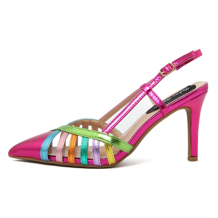 Slingback Donna colore Fuxia-Altezza tacco:9cm