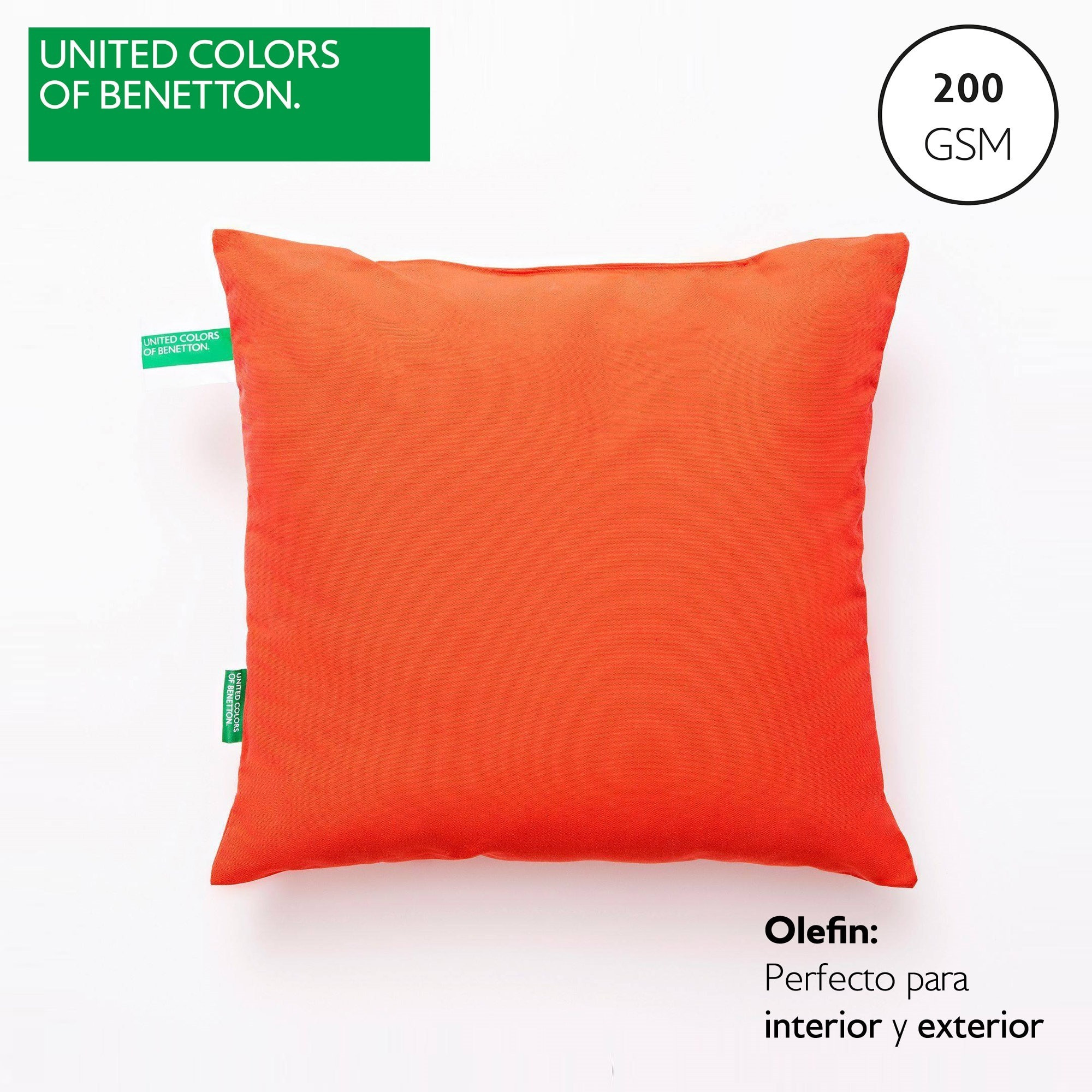 Set de 2 cojines de 45x45cm rojo+amarillo 200gsm benetton