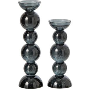 J-Line chandelier - verre - bleu pétrole - large