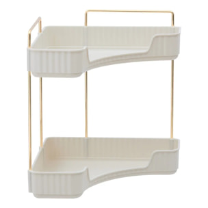 Étagère d'angle 2 niveaux pour douche Alba blanc