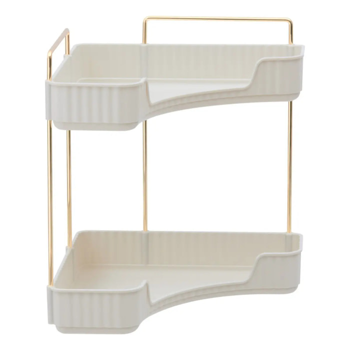 Étagère d'angle 2 niveaux pour douche Alba blanc
