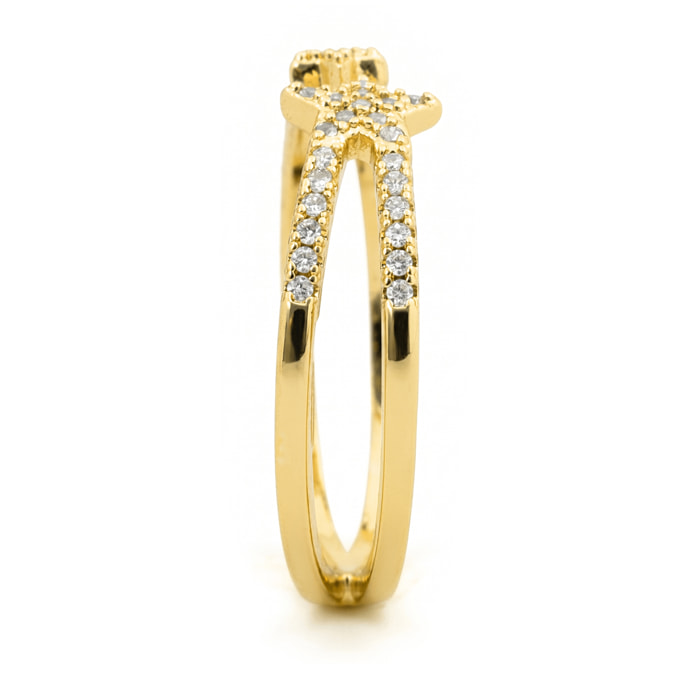 Anillo Helmsu acabado oro amarillo 18k