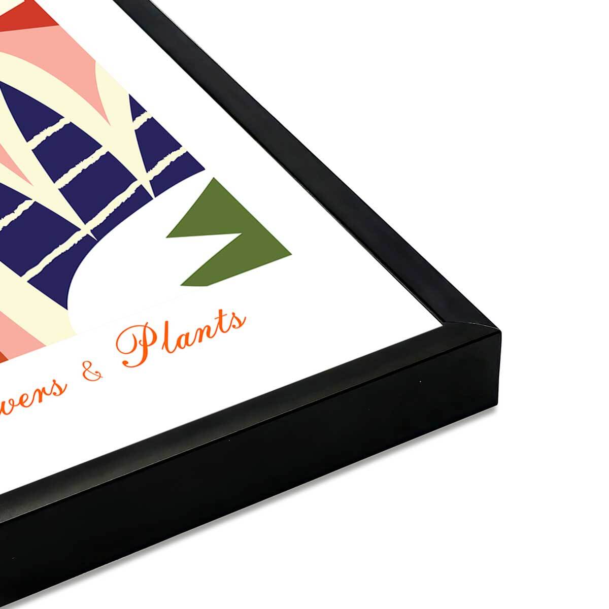 Affiche encadrée composition florale abstraite Affiche + cadre en métal - Noir