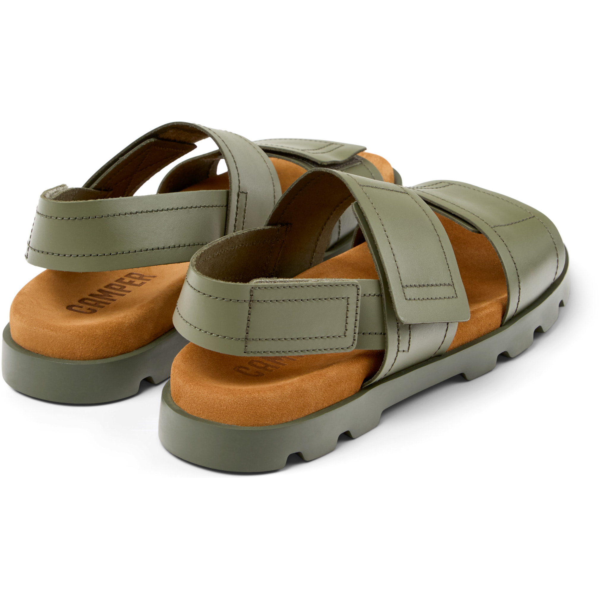 Sandalias - CAMPER Brutus Sandal - Verde - Cuero liso