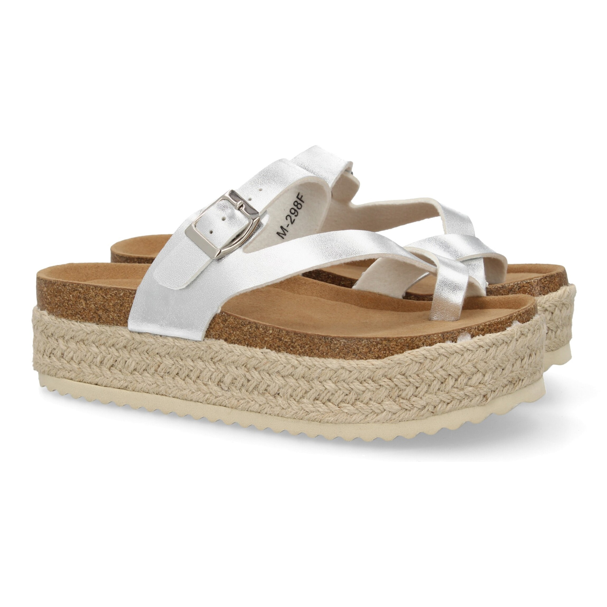 Sandalia plataforma cómoda mujer cierre hebilla