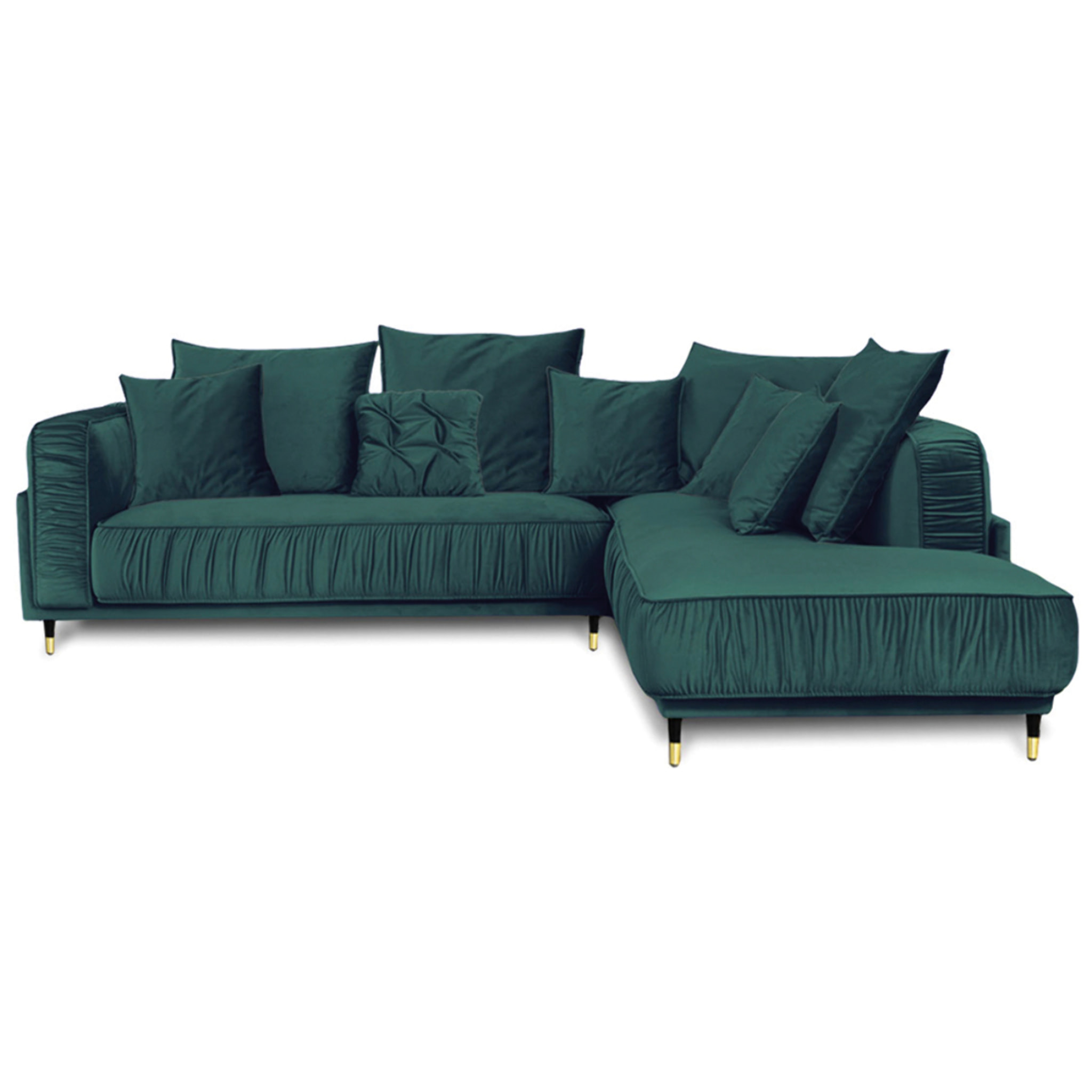 Canapé Velours Angle droit Fiorenzo - 4 Places