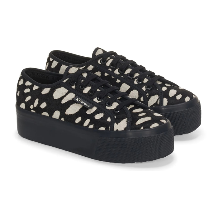 Superga - Zapatos de mujer Mujer Negro - 2790 Dk Dalmatian Calf Hair