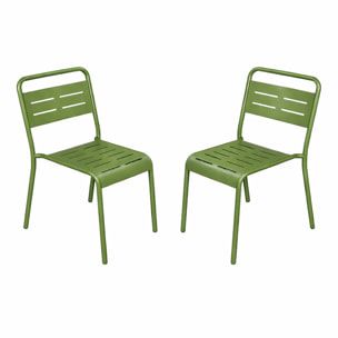 Lot de 2 chaises de jardin empilables vertes EVORA