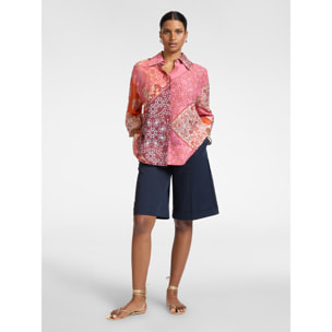 Elena Mirò - Camicia organza lyocell stampata - Arancione