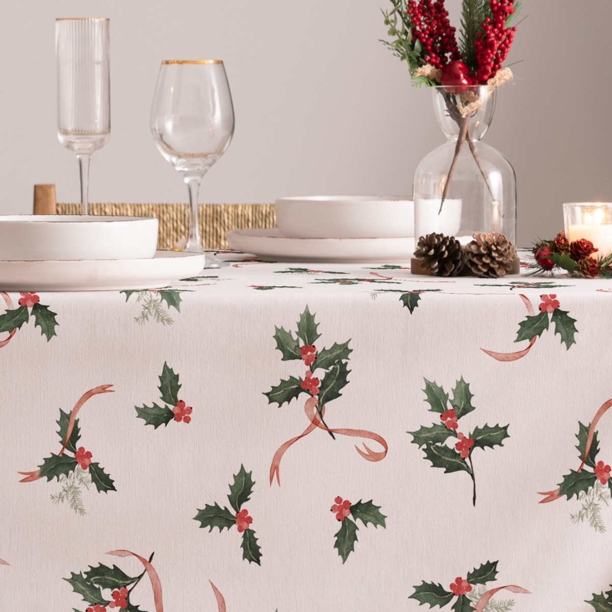 Mantel antimanchas RIBBON ROJO