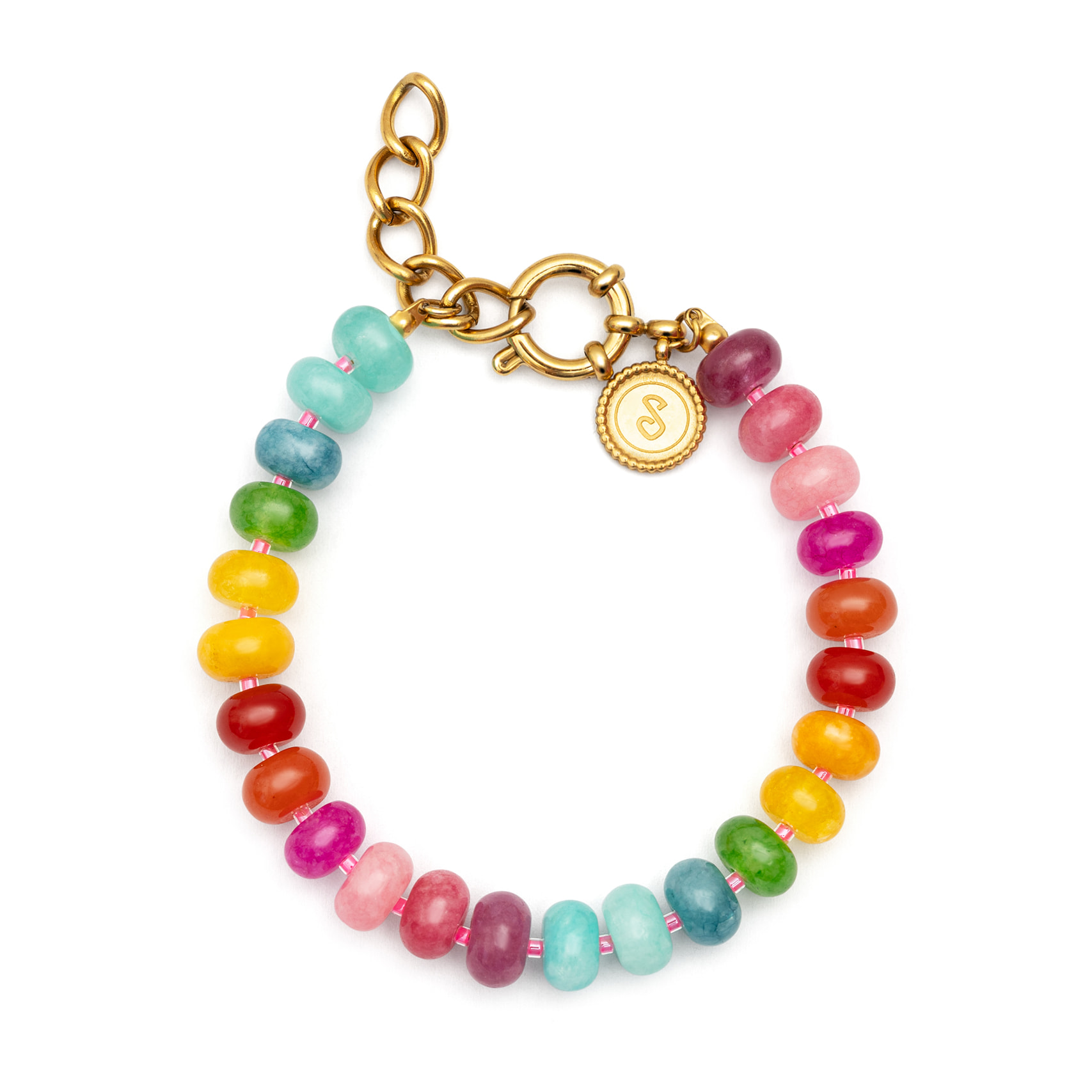 Pulsera Bloom Stones Acero Baño Oro