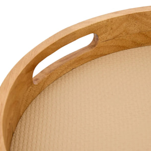 PLATEAU ROND PU BONIE TAUPE X2