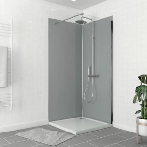 Pack 2 Panneaux muraux Silver 90x210cm avec Profilés Chrome - WALL'IT
