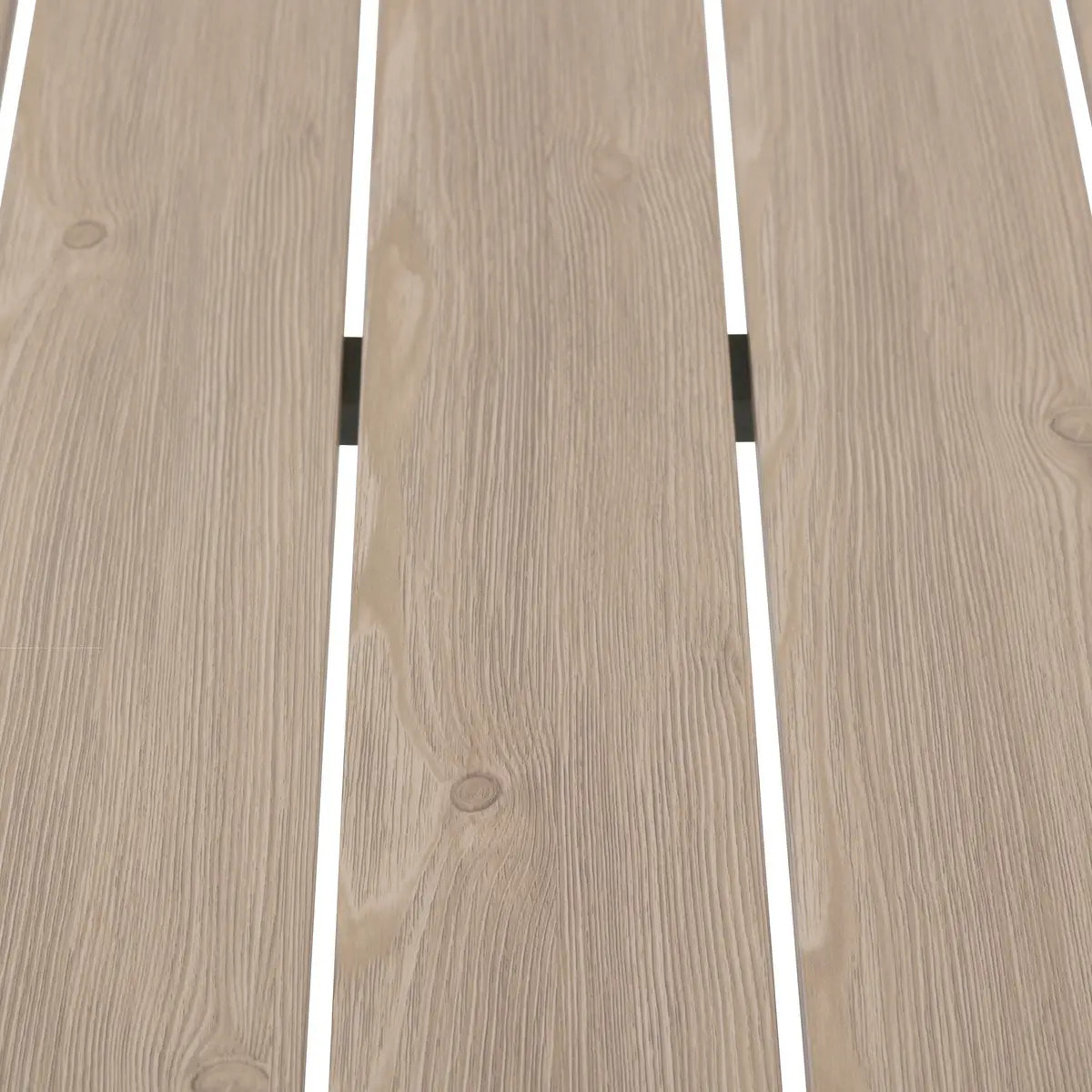 Table de jardin "Évasion" effet bois lin & vert laurier 2 places lates en aluminium