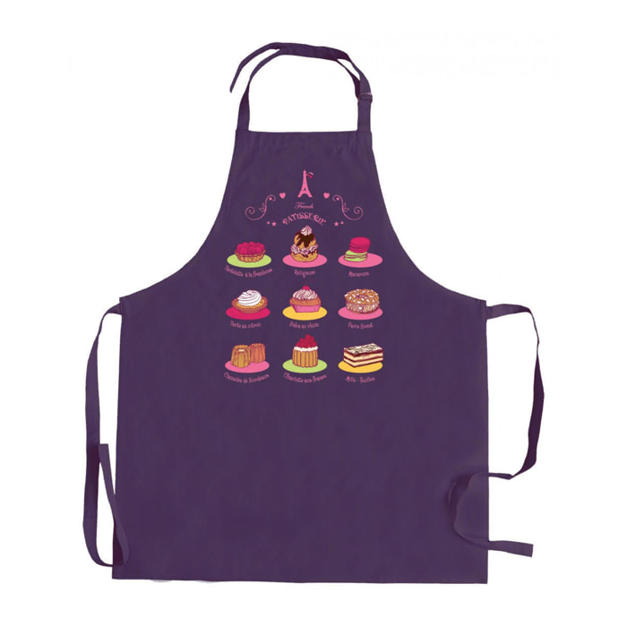 Tablier de cuisine sans poche French Pâtisserie recyclé
