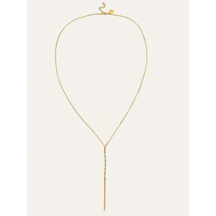 Collana Y Fine Tressia Acciao Placcato Oro