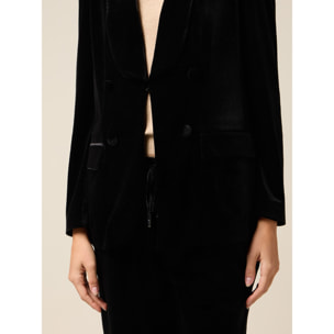 Oltre - Blazer in velluto ad effetto sparkling - Nero