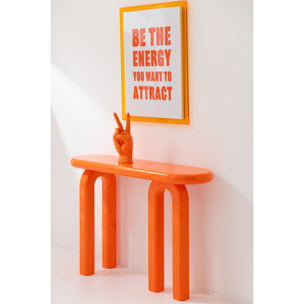 J-Line Tableau de Citations Energy/Believe - toile - blanc/orange fluo - 2 pièces