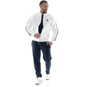 Tuta da uomo con colletto e zip in cotone non garzato Leone Easy